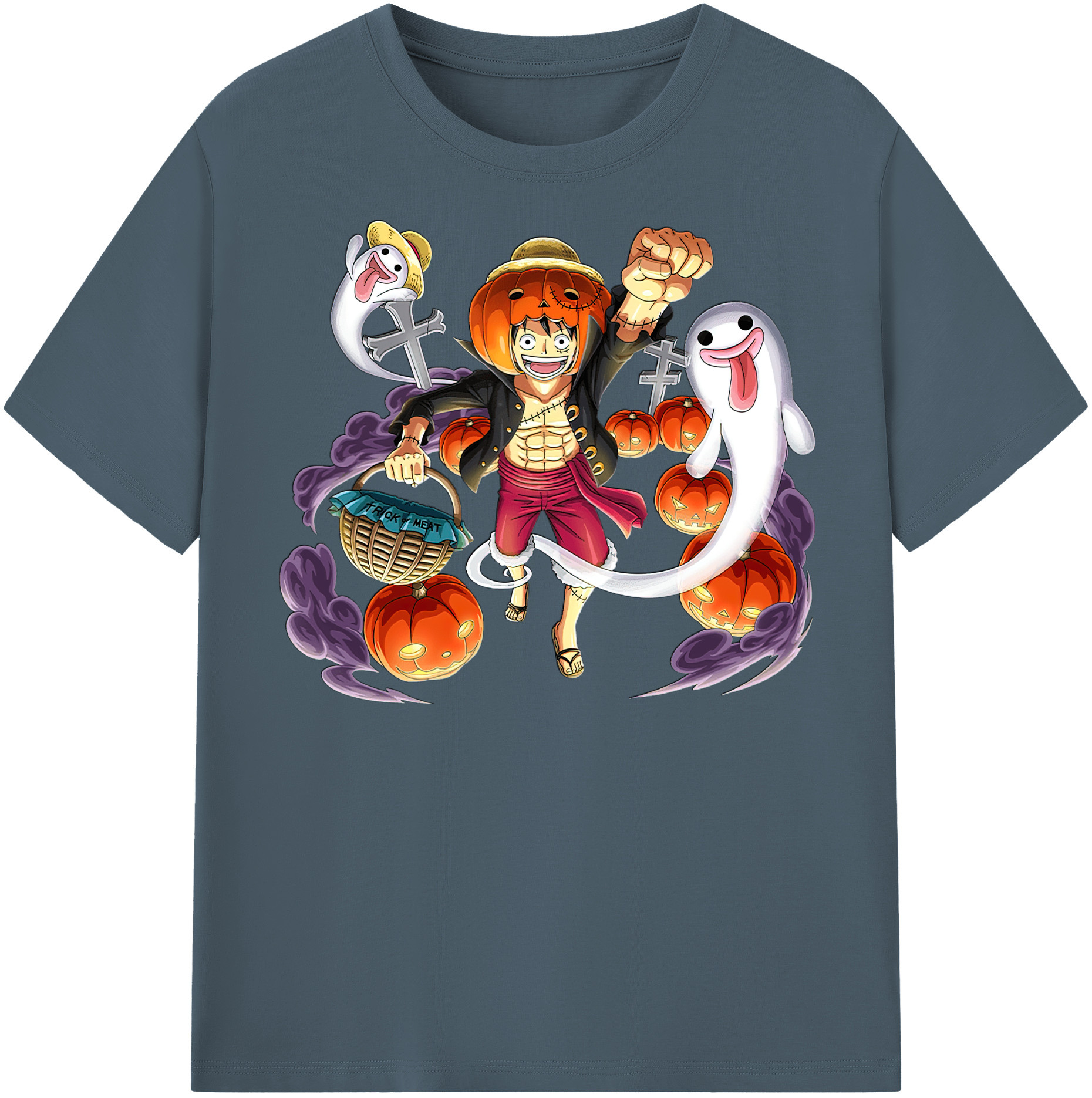 ワンピース モンキー・D・ルフィ ONE PIECE Monkey D. Luffy 綿100％半袖Tシャツ（フロントプリント）